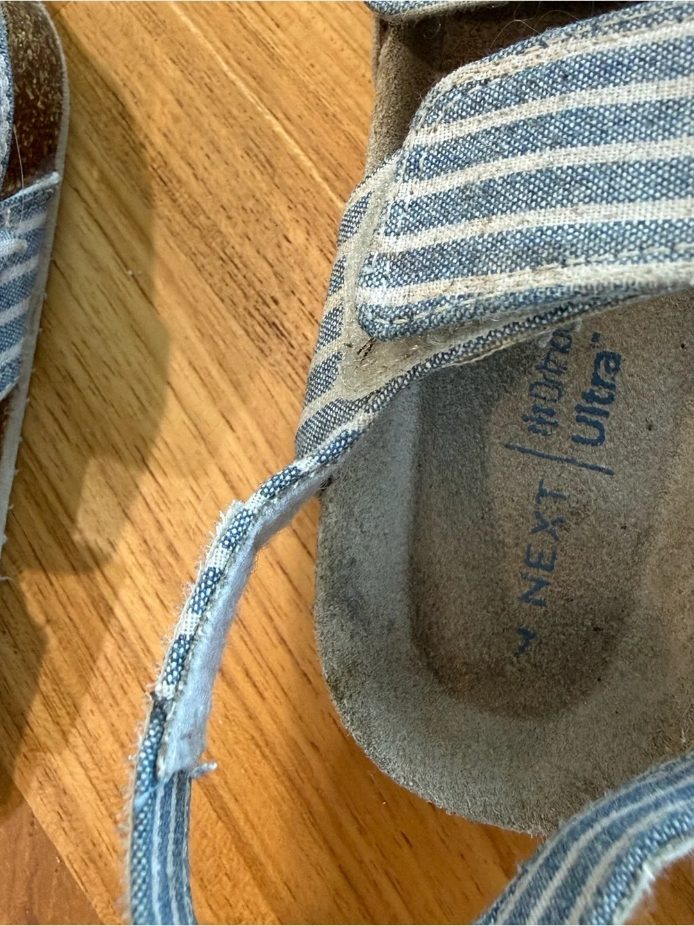 Kids Striped Blue Sandals with Adjustable Straps